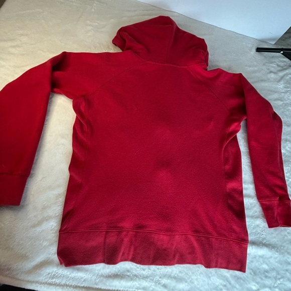 University of Wisconsin Vintage Badgers Red Full Zip Hoodie Embroidered Emblem - Picture 7 of 7